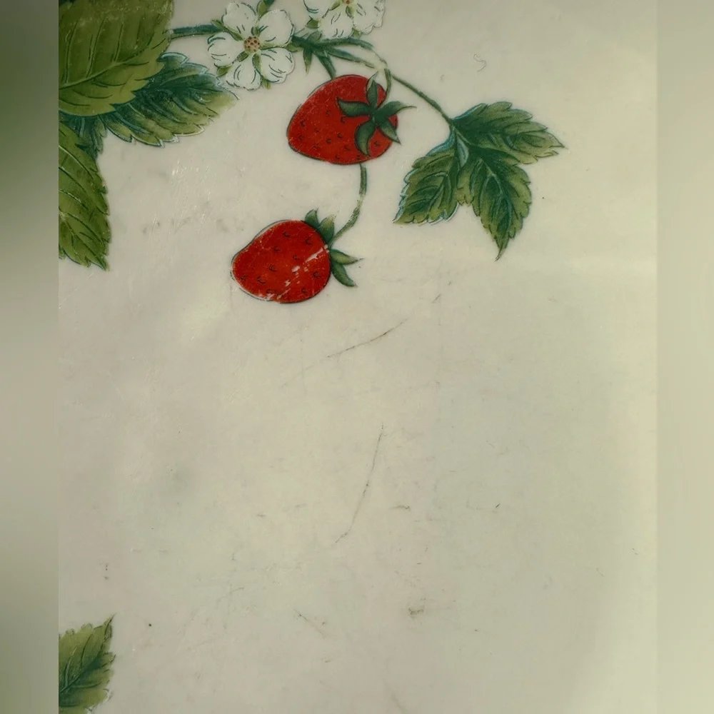 Vintage strawberry scape , dinner plate